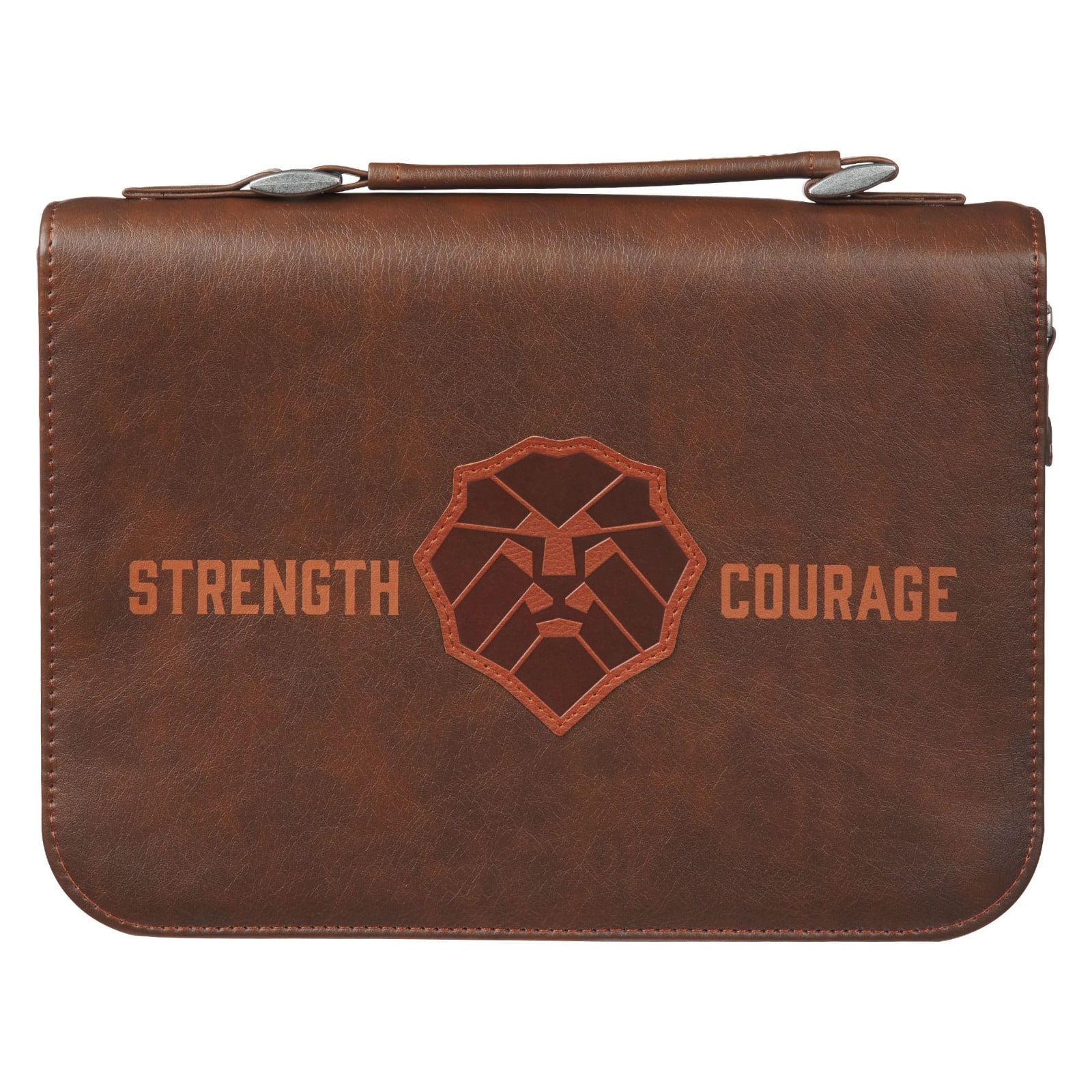 Bible Cover Classic Brown Lion Strength & Courage