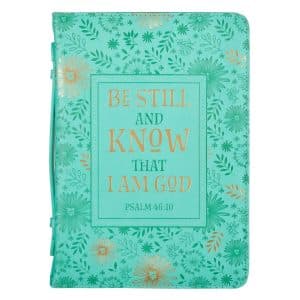 Bible Cover Fashion Turquoise Be Still & Know Ps 4