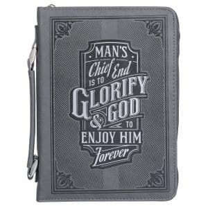 Large Bible Cover Classic Gray Glorify God